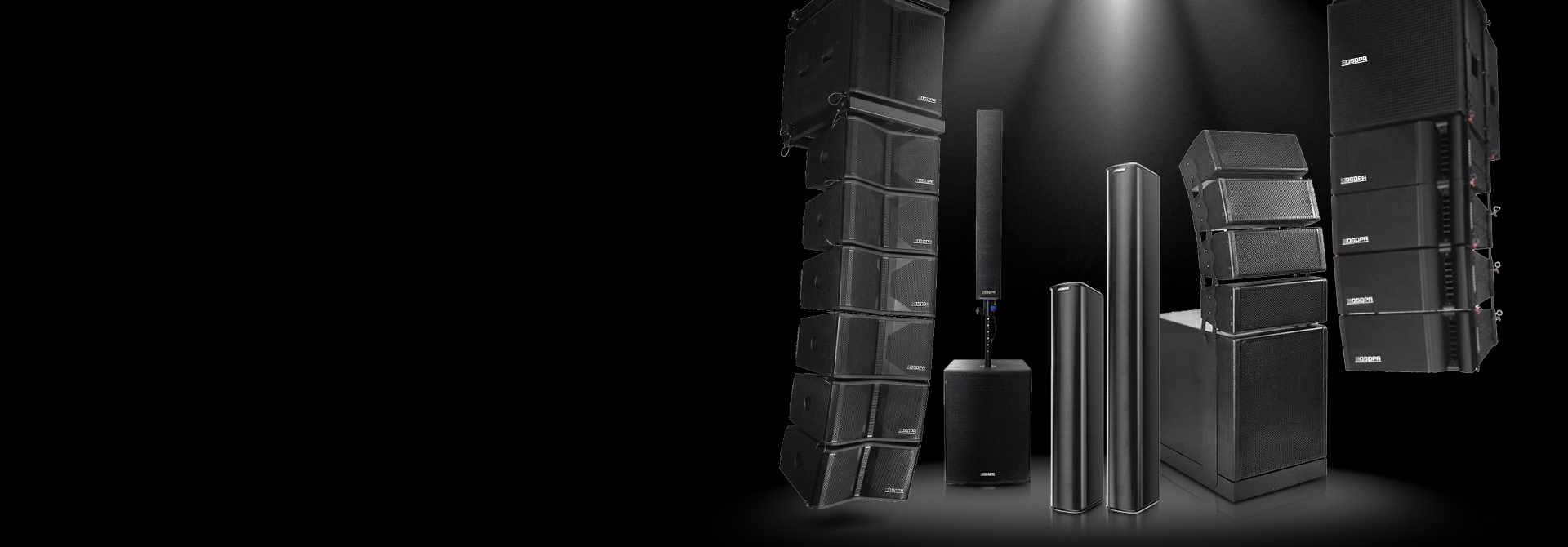 DSPPA line array, kolon hoparlör ve subwoofer ailesi